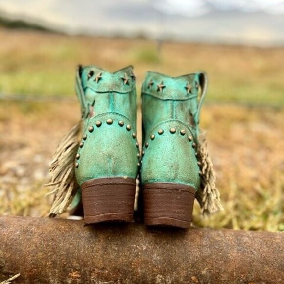 NWOB Circle G By Corral Fringe Star Studs w/ Star Inlay - Picture 6 of 7